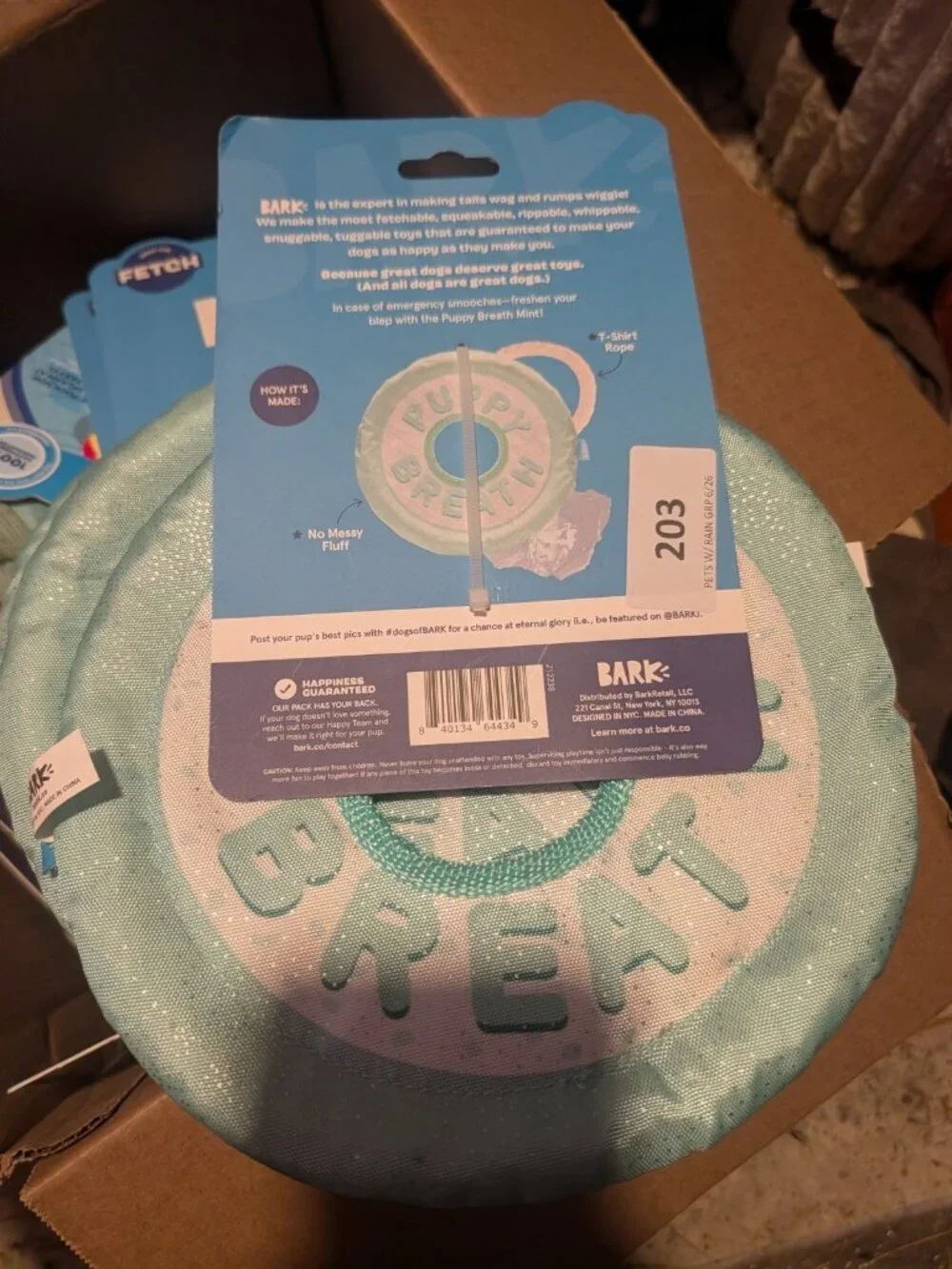 BARK by Barkbox Puppy Breath Crinkle Dog Toy Mint Green For All Sizes - NEW